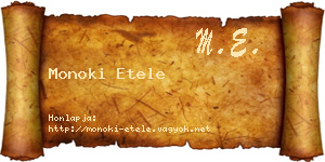 Monoki Etele névjegykártya